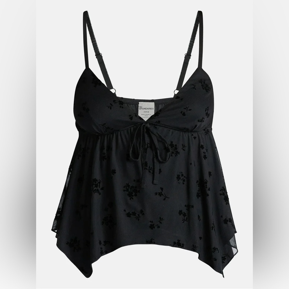 No Boundaries Black Asymmetrical Hem Cami